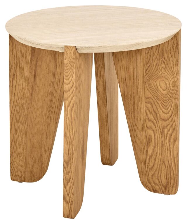 Bijzettafel Dockland 8211 Ruw Travertijn 8211 Eiken Melamine