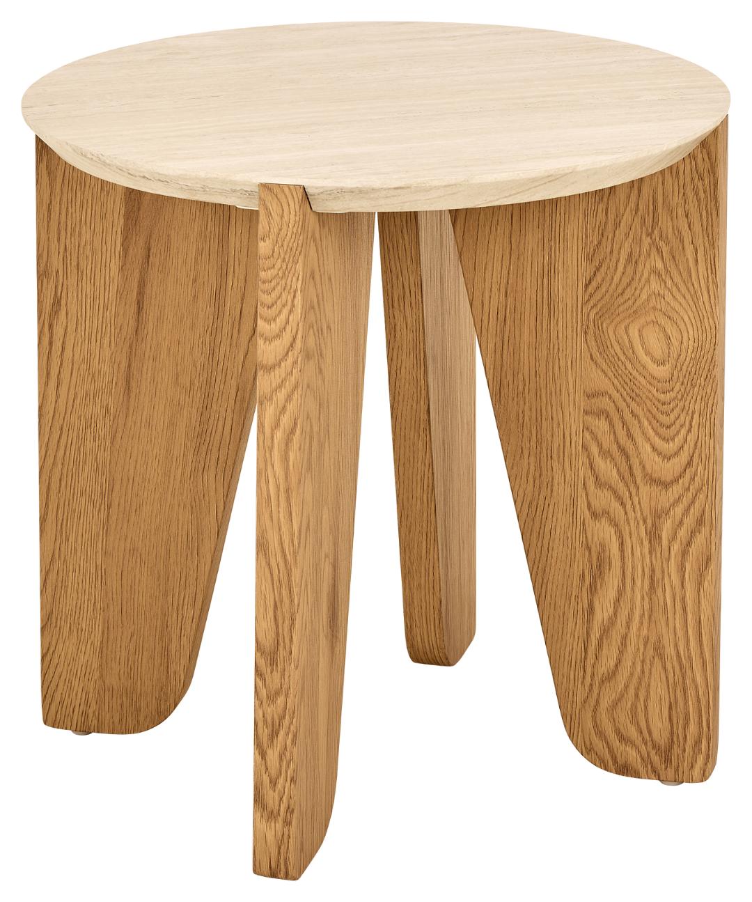 Bijzettafel Dockland 8211 Ruw Travertijn 8211 Eiken Melamine