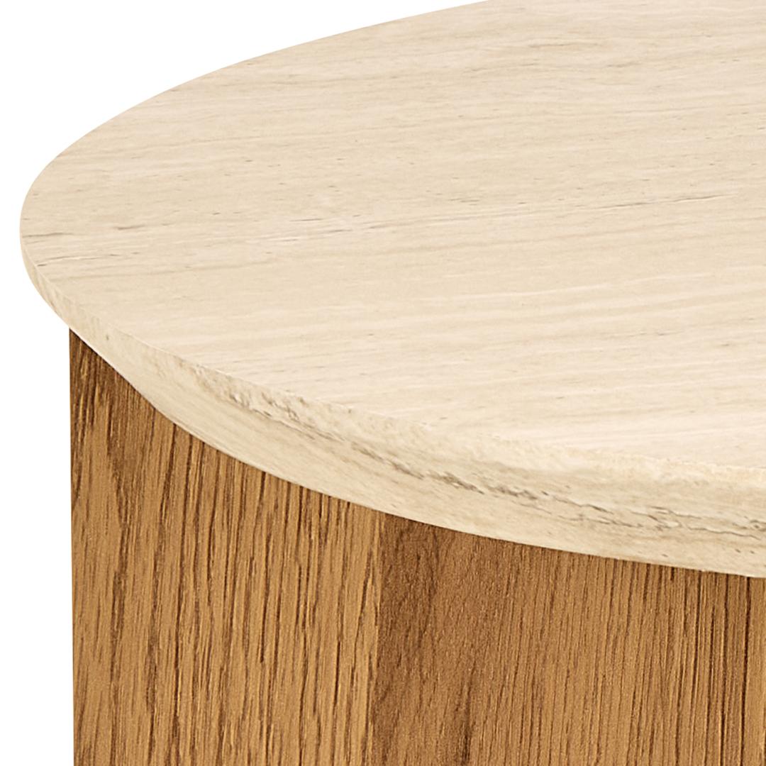 Bijzettafel Dockland 8211 Ruw Travertijn 8211 Eiken Melamine