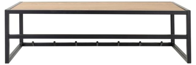 Kapstok Seaford 8211 Ruw Eiken Houten Plank Zwart