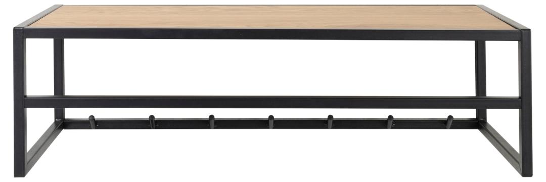 Kapstok Seaford 8211 Ruw Eiken Houten Plank Zwart