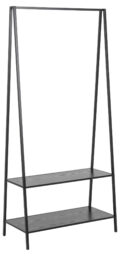 Kledingrek Seaford - Matzwart - Staal / melamine