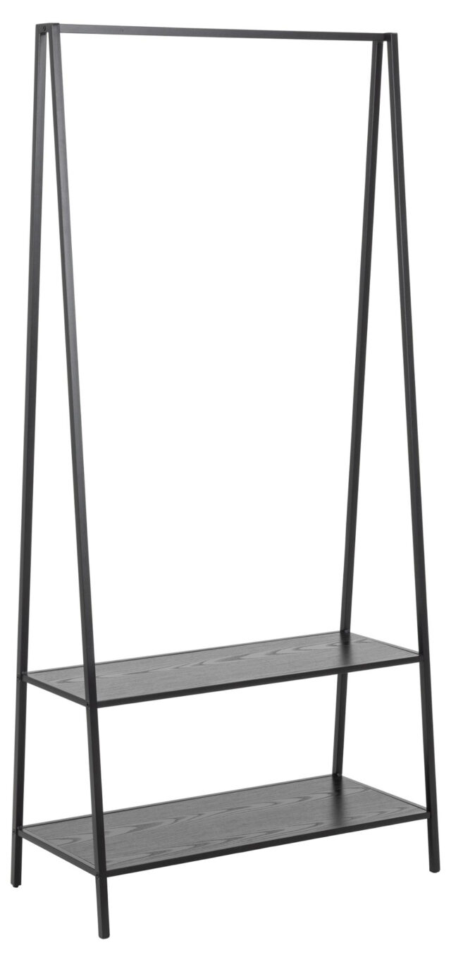 Kledingrek Seaford 8211 Matzwart 8211 Staal Melamine