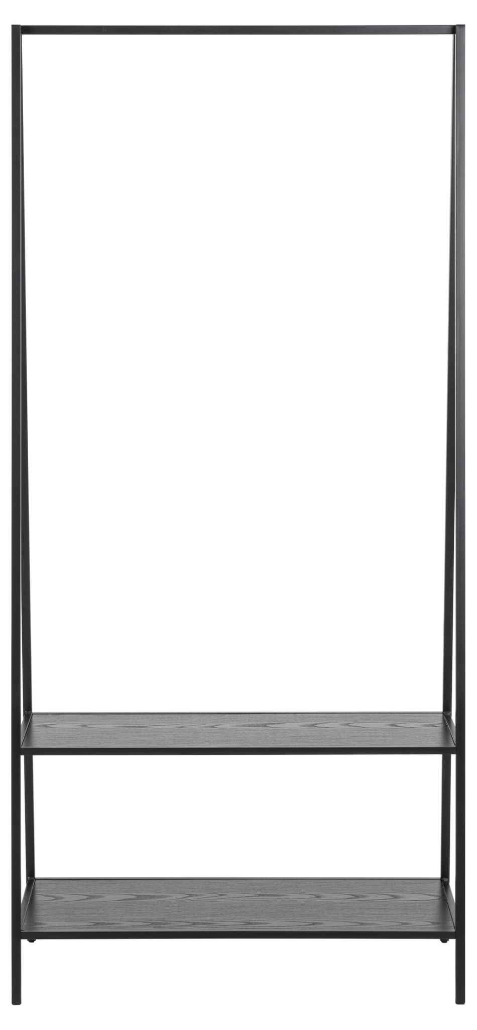 Kledingrek Seaford 8211 Matzwart 8211 Staal Melamine