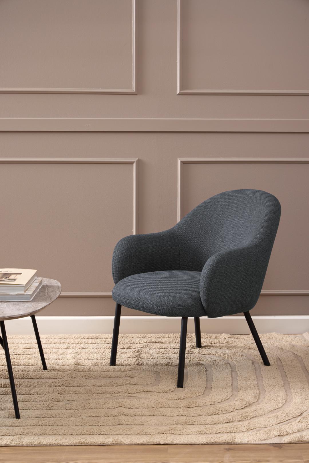 Loungestoel Spencer 8211 Stof Basel Donkergrijs