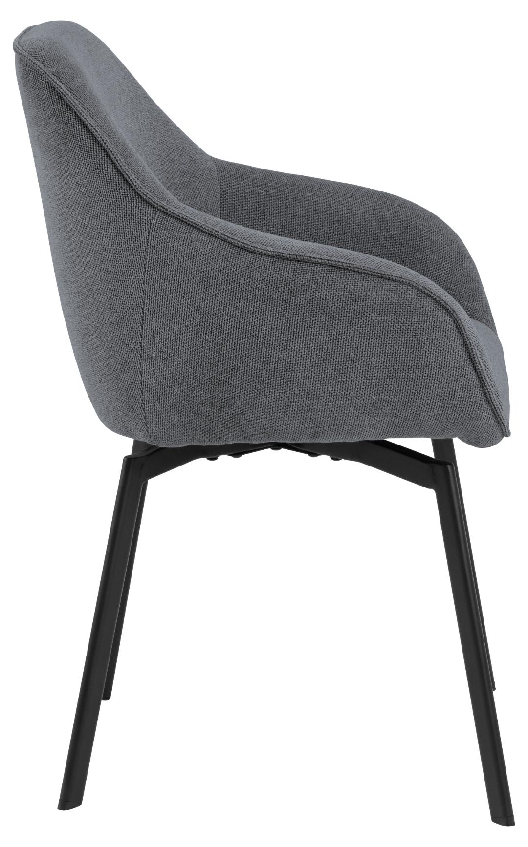 Eetkamerstoel Clara 8211 Stof Caso Antraciet 8211 Zwart Metaal Minimale Bestelling 2 Stuks