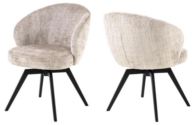 Eetkamerstoel Darlene 8211 Stof Juto Beige 8211 Zwart Metaal