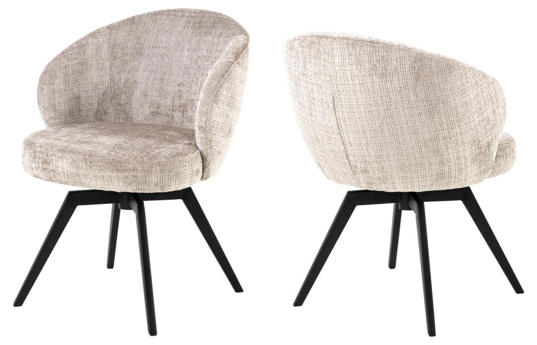 Eetkamerstoel Darlene 8211 Stof Juto Beige 8211 Zwart Metaal