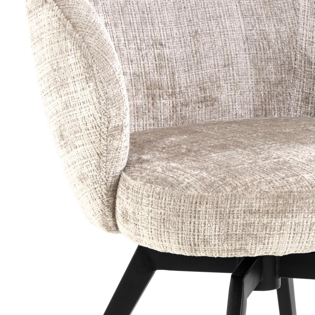 Eetkamerstoel Darlene 8211 Stof Juto Beige 8211 Zwart Metaal