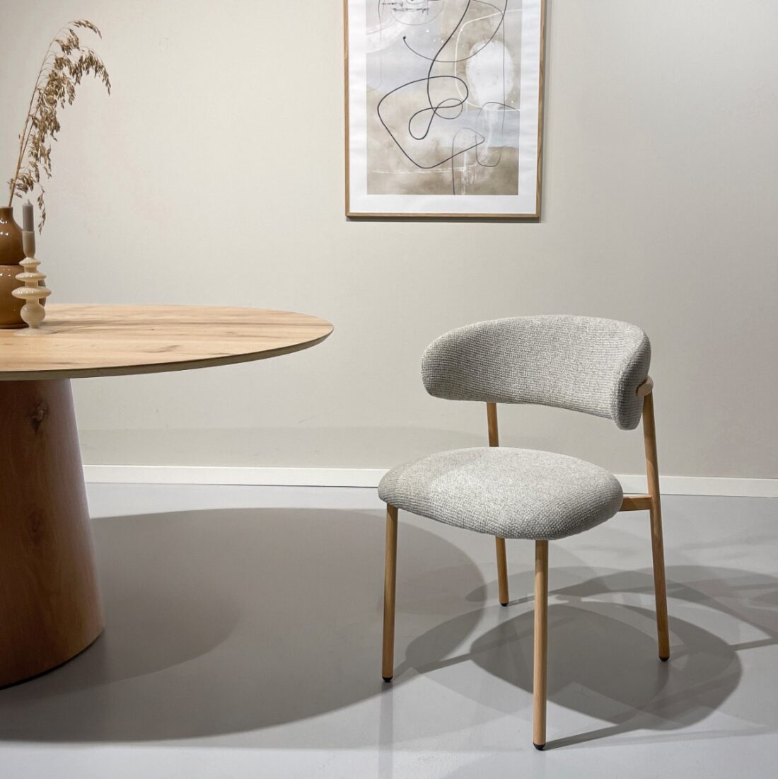 Eetkamerstoel Micah Hush 8211 Natuurlijk Eiken 8211 Stof Beige Eetkamerstoel Micah Hush 8211 Natuurlijk Eiken 8211 Stof Beige