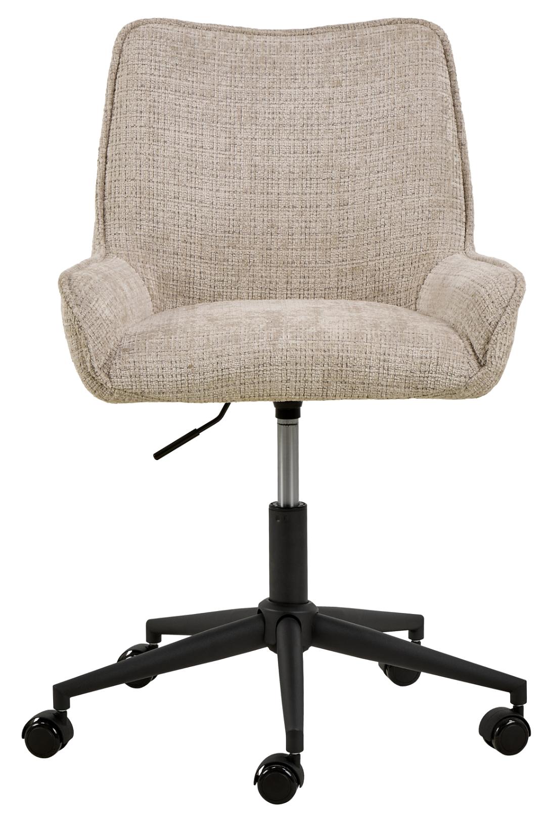 Bureaustoel Eddie 8211 Stof Juto Beige 8211 Zwart Metaal 8211 Verstelbaar