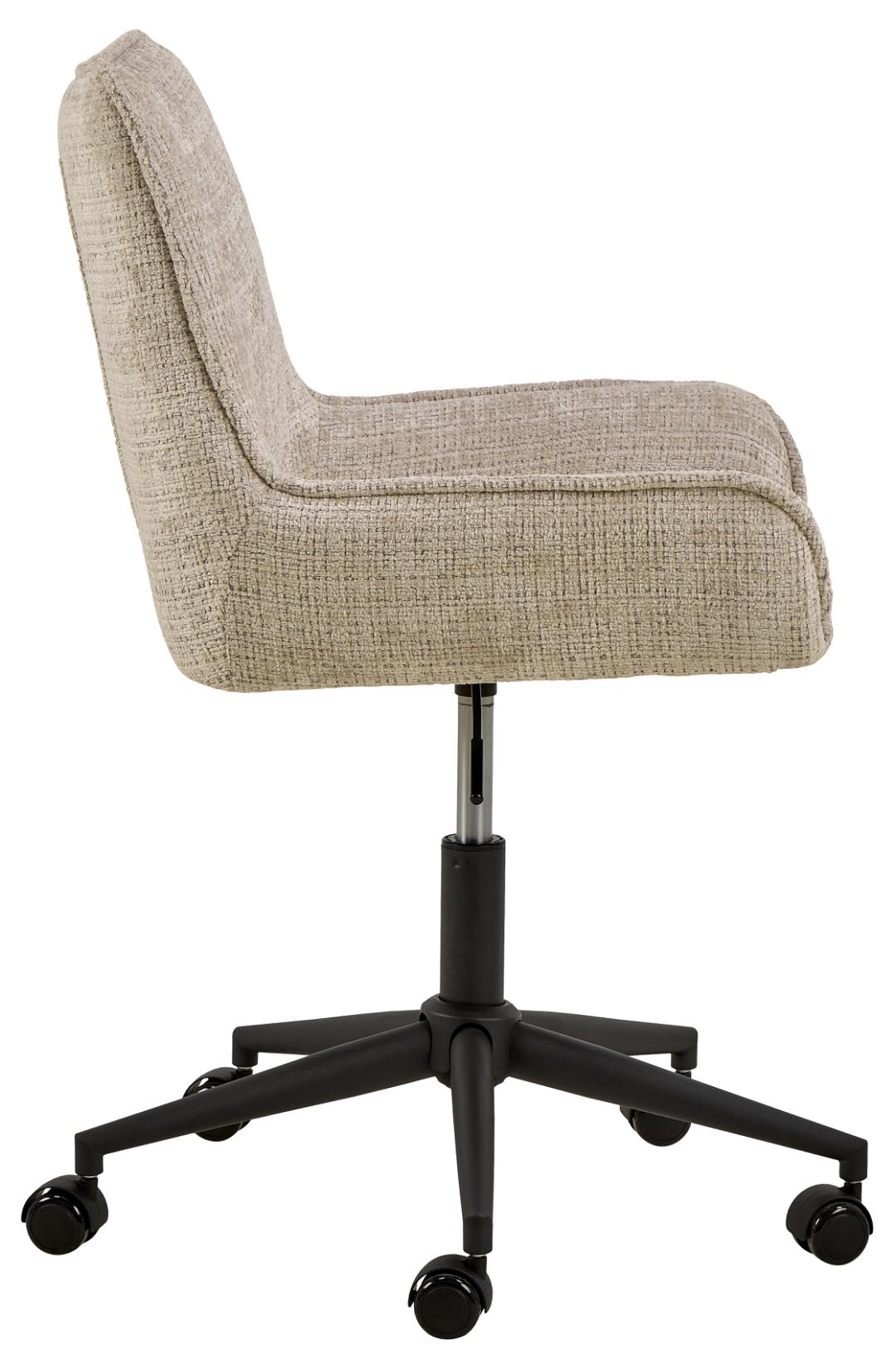 Bureaustoel Eddie 8211 Stof Juto Beige 8211 Zwart Metaal 8211 Verstelbaar