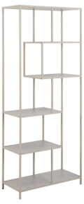 Boekenkast Seaford - Grijs ruw staal - Grijs melamine planken