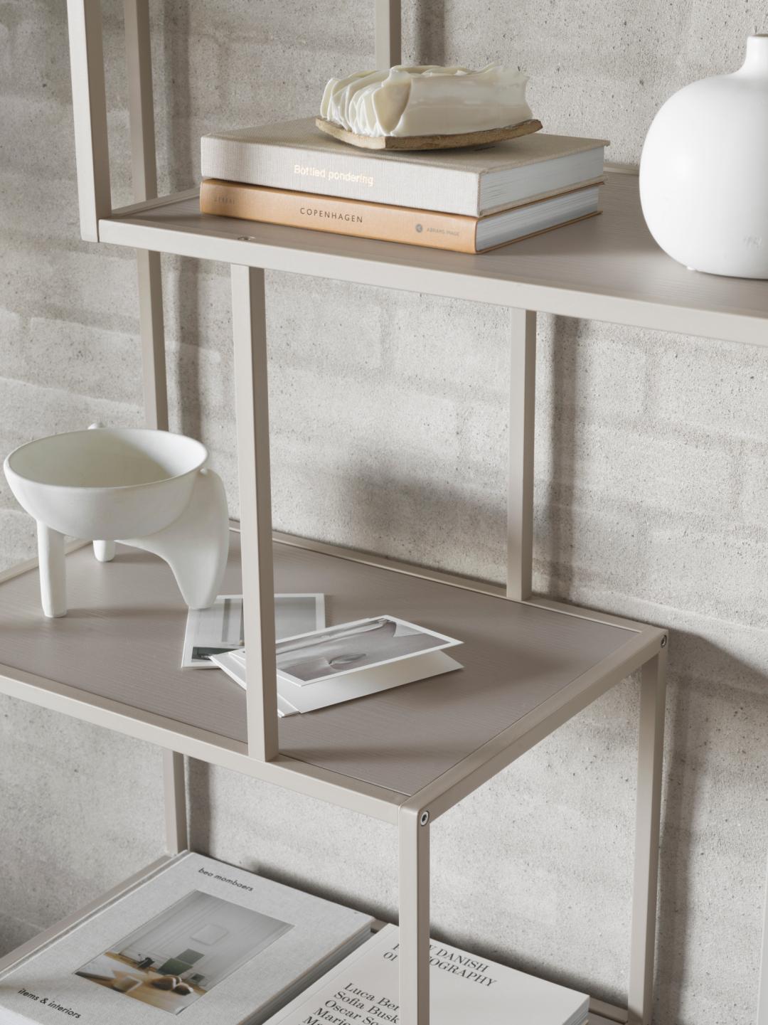 Boekenkast Seaford 8211 Grijs Ruw Staal 8211 Grijs Melamine Planken