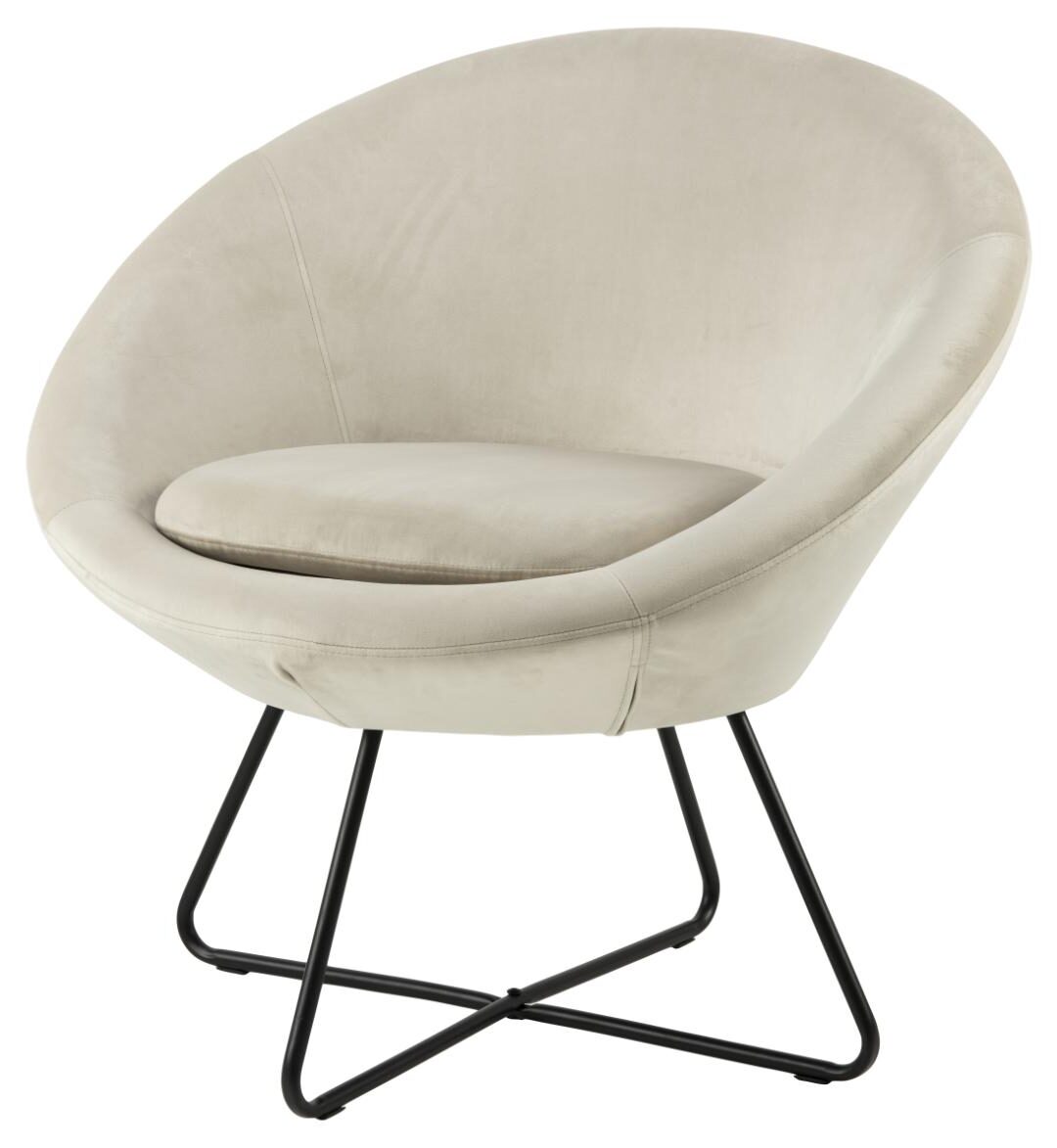 Loungestoel Middelste 8211 Stof Zand Fluweel