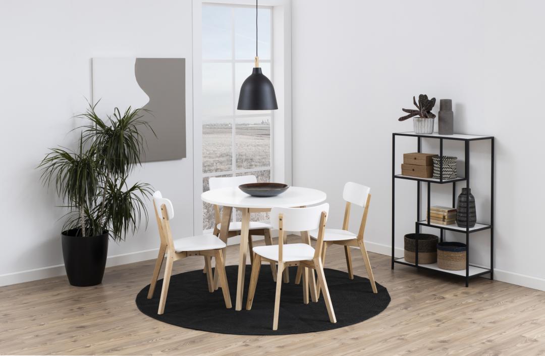 Eetkamertafel Raven 8211 Wit Pu Geverfd Berkenhout 8211 90cm