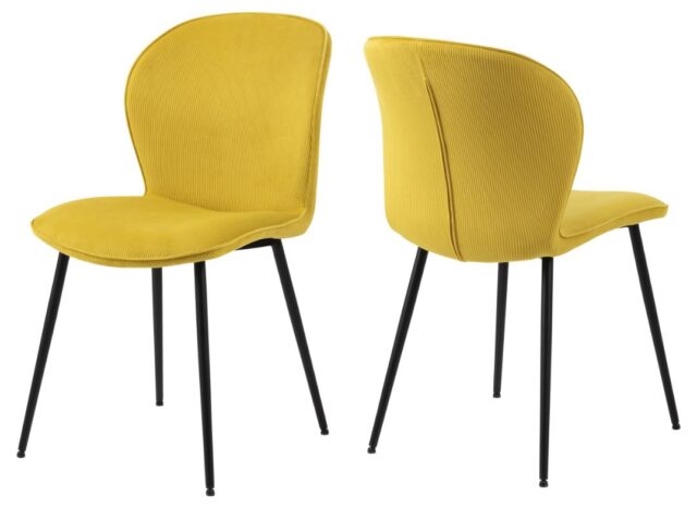 Eetkamerstoel Evelyn 8211 Stof Loyd Kerrie Corduroy 8211 Zwart Metaal Minimale Bestelling 2 Stuks