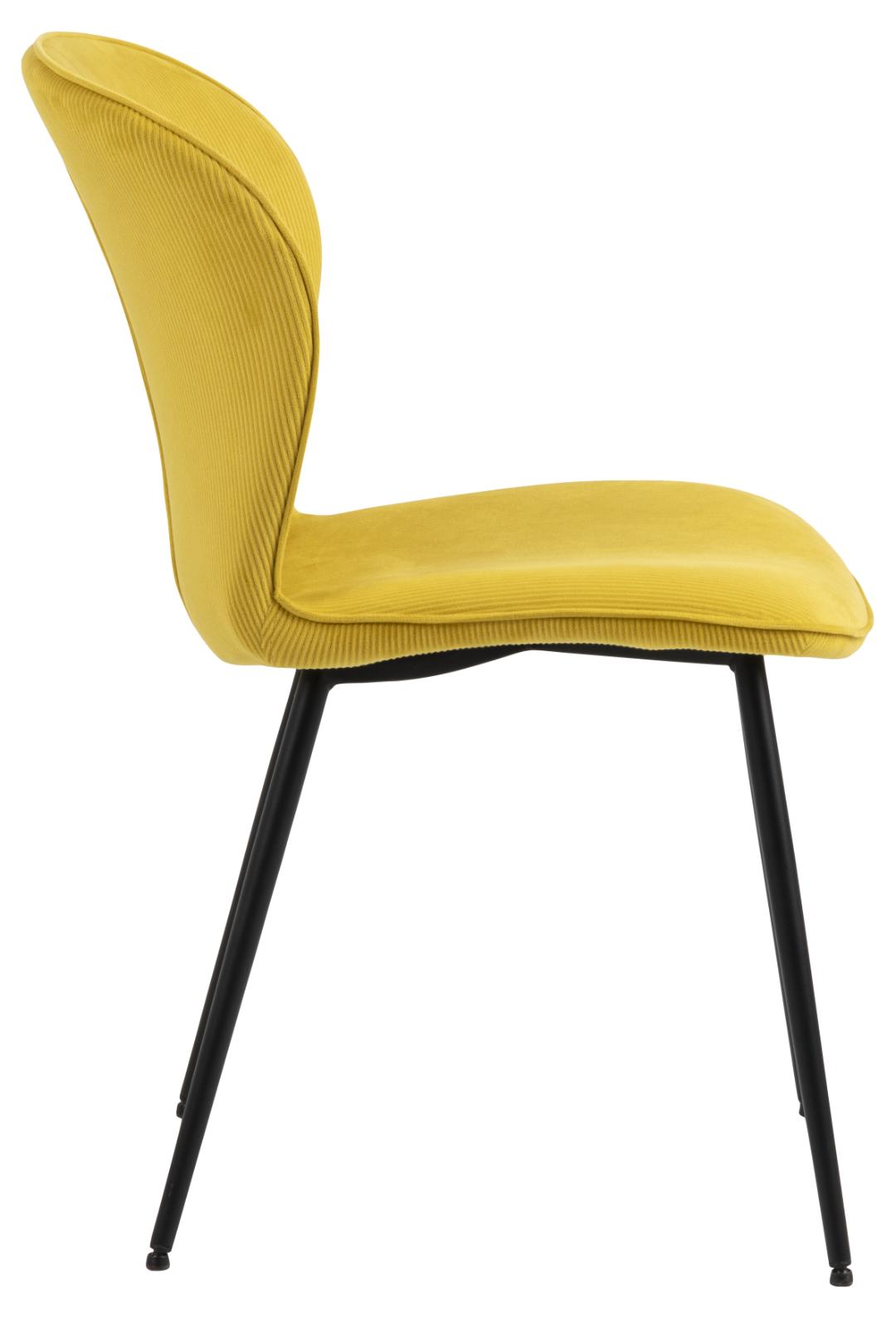 Eetkamerstoel Evelyn 8211 Stof Loyd Kerrie Corduroy 8211 Zwart Metaal Minimale Bestelling 2 Stuks