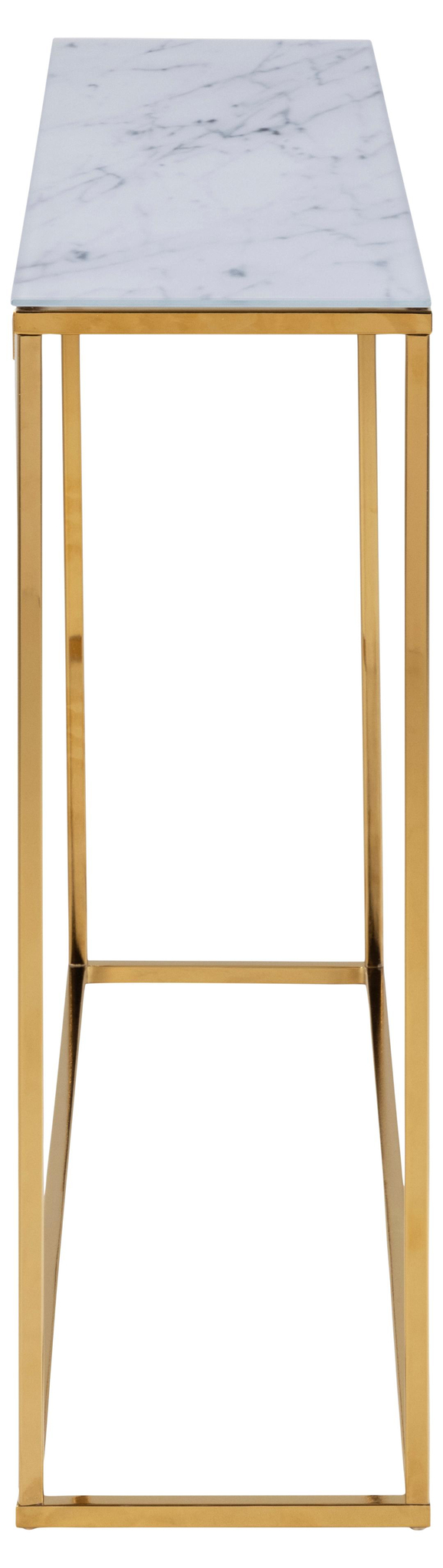 Haltafel Alisma 8211 Wit Marmer Getemperd En Matglas 8211 Goud Chroomstaal