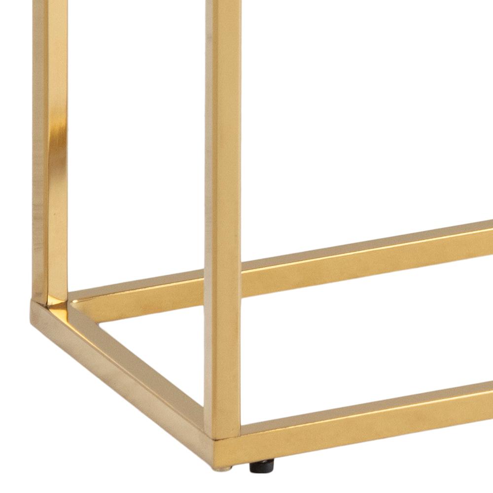Haltafel Alisma 8211 Wit Marmer Getemperd En Matglas 8211 Goud Chroomstaal