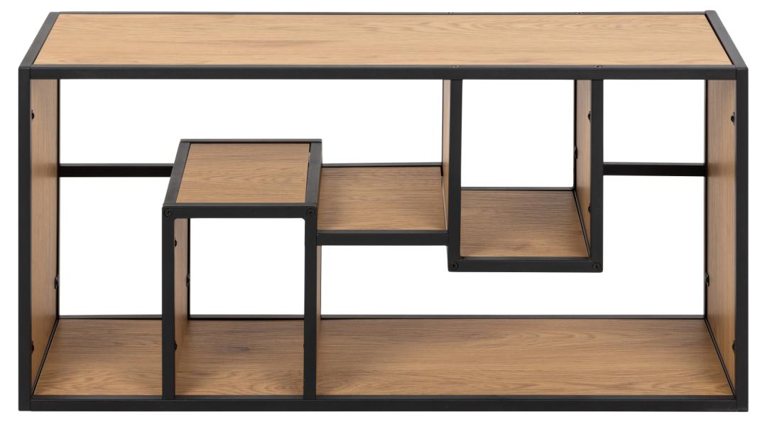 Wandelement Seaford 8211 Mat Zwart Metaal 8211 Wild Eiken Melamine Planken