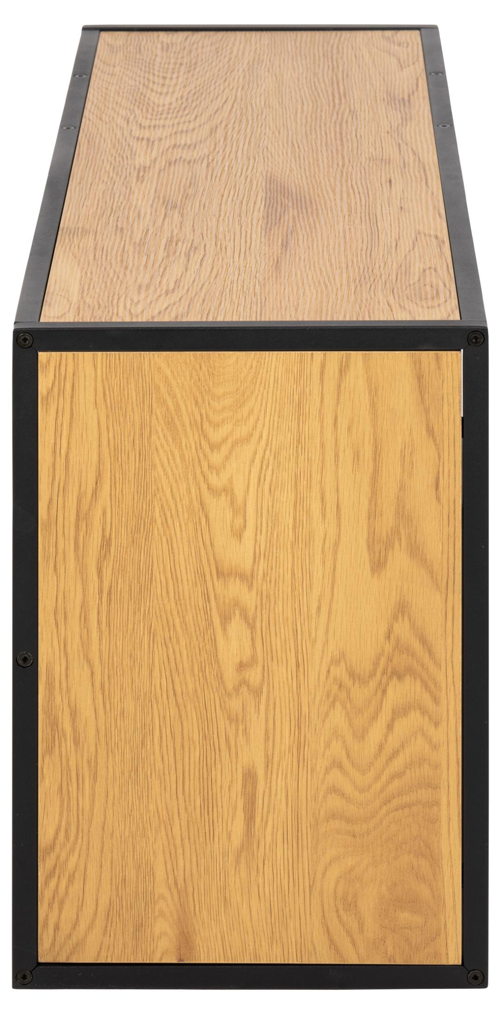Wandelement Seaford 8211 Mat Zwart Metaal 8211 Wild Eiken Melamine Planken