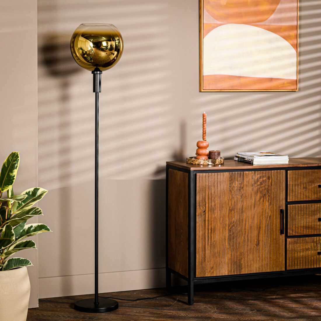 Vloerlamp V850 8211 Goudkleur 8211 1 Lichts 8211 V850 Goud