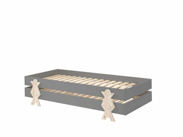 Duoledikant Modulo 8211 Wit Mdf Grijs 8211 2x 90 215 200 Cm 8211 Massieve Poten Vorm Smiley