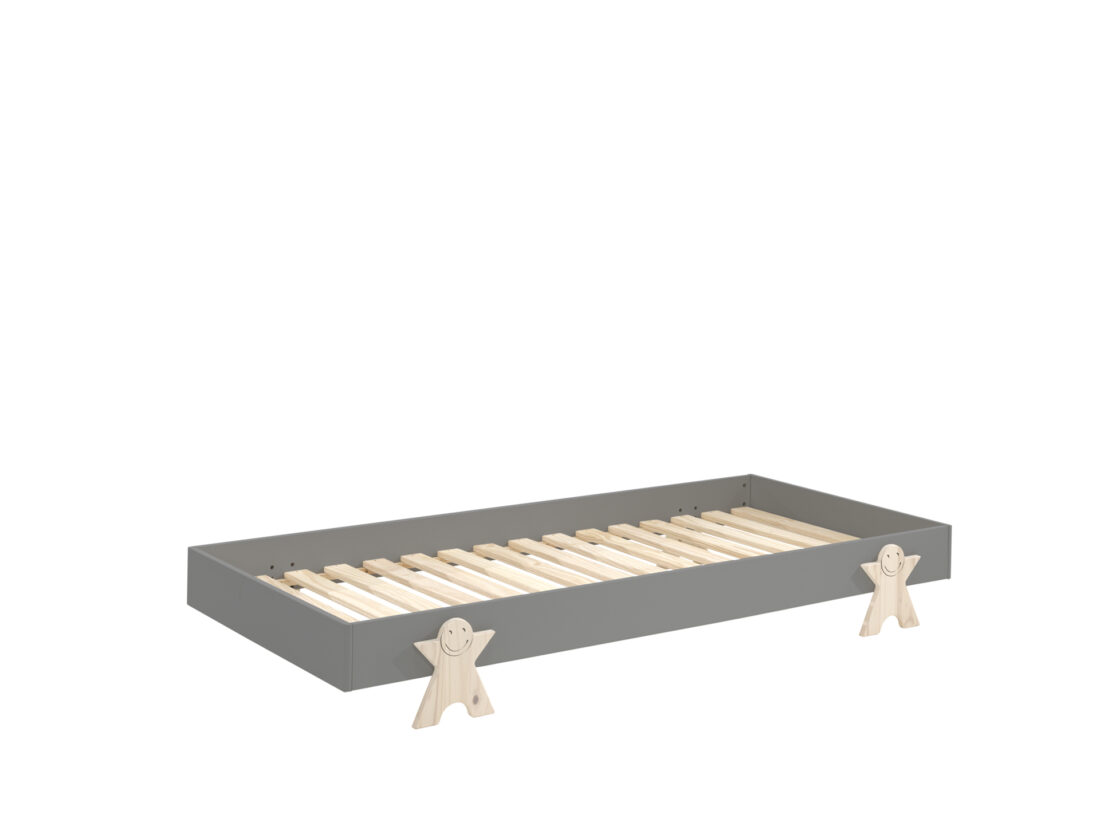 Deze Modulo Combinatie Bestaat Uit 2 Grijze Modulo Bedden 90 X 200 Cm Met Massieve Poten In De Vorm Van Een Smiley