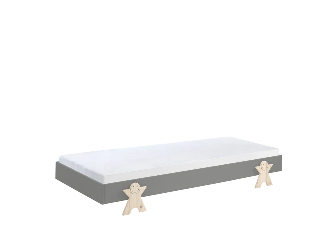 Deze Modulo Combinatie Bestaat Uit 2 Grijze Modulo Bedden 90 X 200 Cm Met Massieve Poten In De Vorm Van Een Smiley