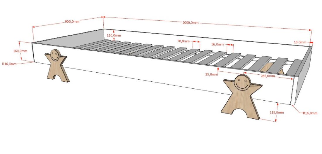 Deze Modulo Combinatie Bestaat Uit 2 Grijze Modulo Bedden 90 X 200 Cm Met Massieve Poten In De Vorm Van Een Smiley