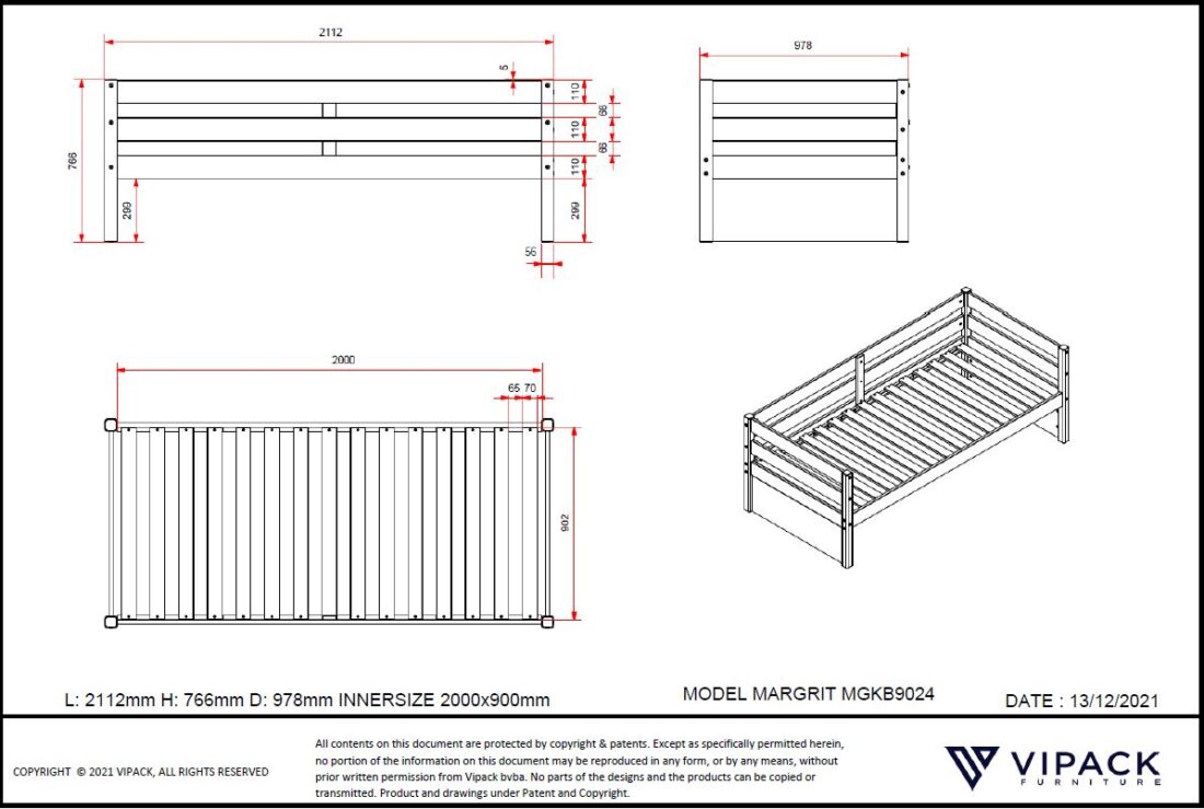 Margrit Kajuitbed 90 Wit