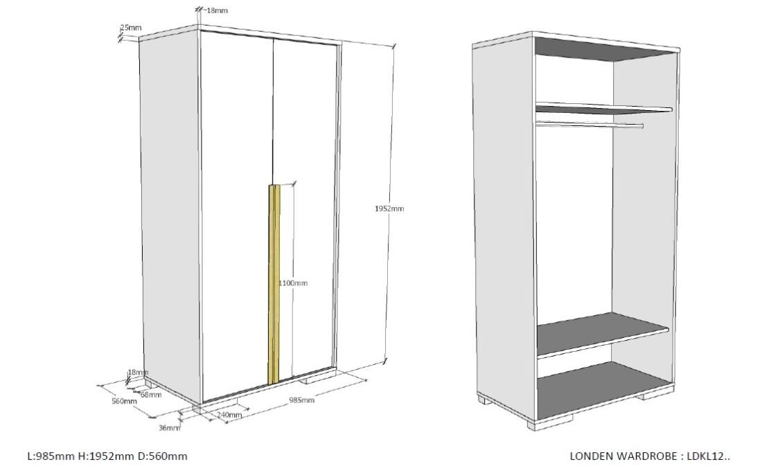 Linnenkast London 8211 2 Deurs 8211 Wit