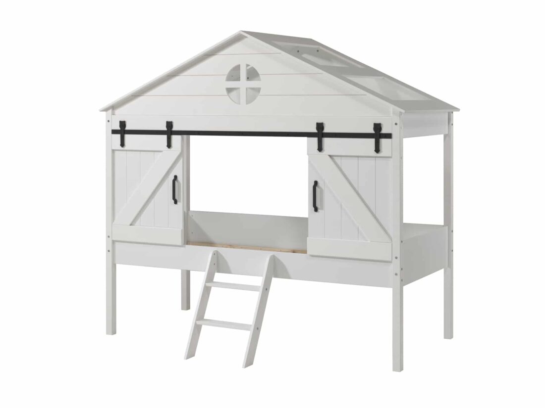 Halfhoogslaper Barney 8211 Wit Mdf 8211 90 215 200 Cm 8211 Met Lattenbodem