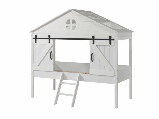 Halfhoogslaper Barney 8211 Wit Mdf 8211 90 215 200 Cm 8211 Met Lattenbodem