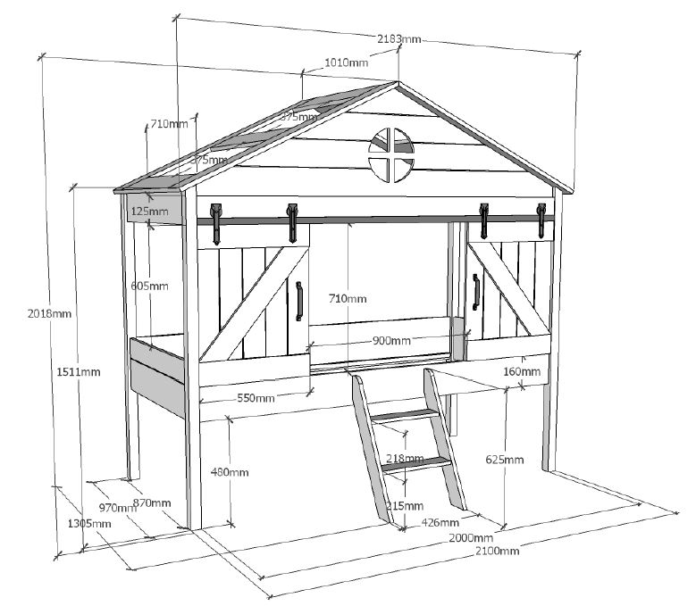 This Barnie Combination Consists Of The Barnie Half High Sleeper 90 X 200 Cm And The Accompanying Slatted Base