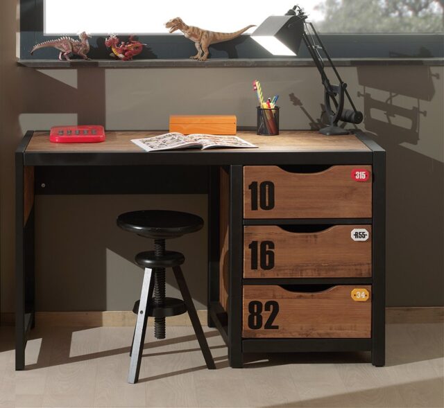 Bureau Alex 8211 Massief Grenen 8211 Zwart