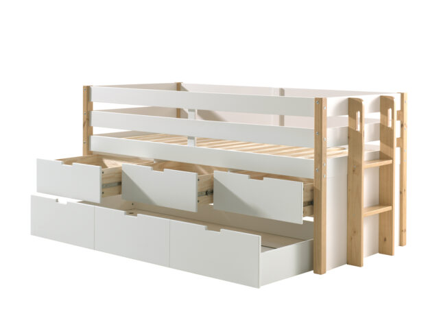 Deze Margrit Combinatie Bestaat Uit Het Margrit Kajuitbed 90 X 200 Cm Met 3 Lades En Rolbed