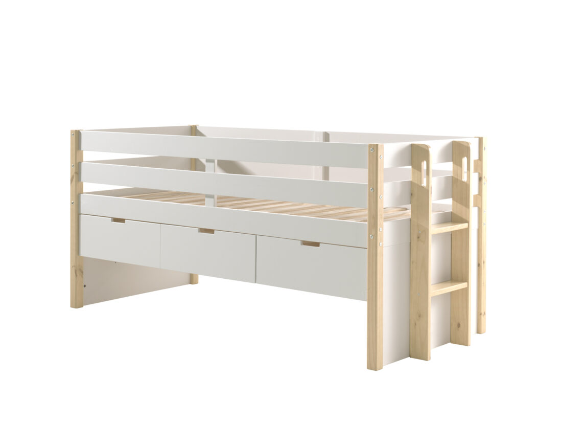 Deze Margrit Combinatie Bestaat Uit Het Margrit Kajuitbed 90 X 200 Cm Met 3 Lades En Rolbed