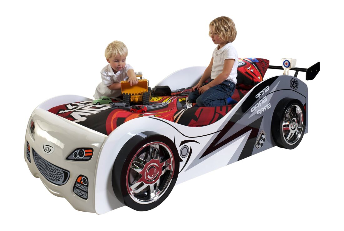 Autobed Brap Brap 8211 Wit Gelakt Mdf 8211 90 215 200 Cm 8211 Met Lattenbodem