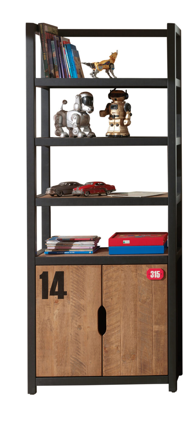Bibliotheek Alex 8211 Massief Grenen 8211 Zwart