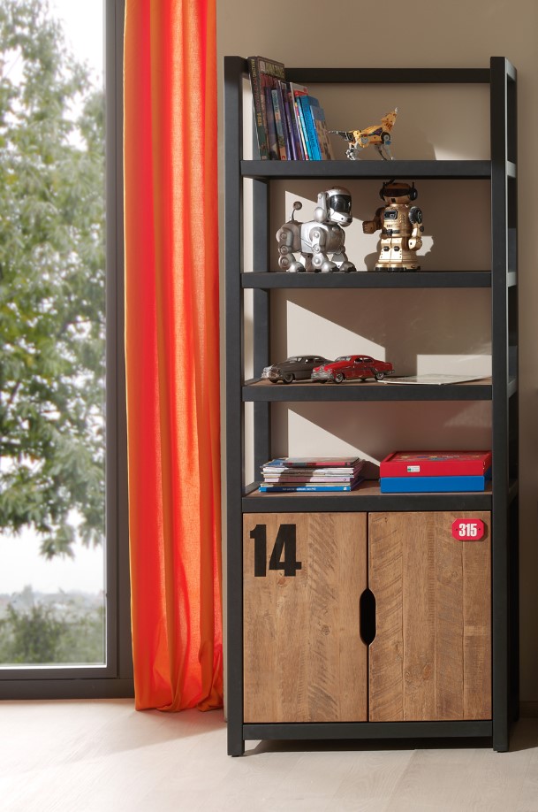 Bibliotheek Alex 8211 Massief Grenen 8211 Zwart