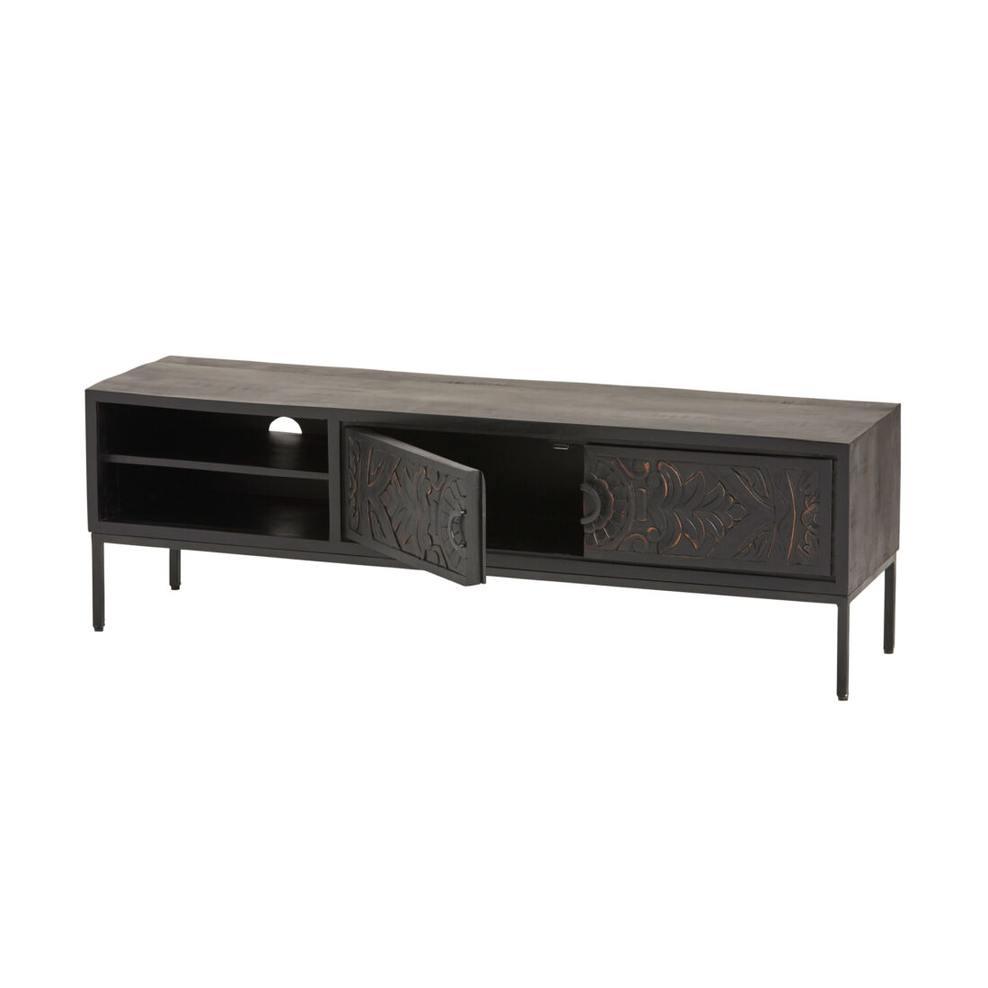 Tv Dressoir 160 Met 2 Deuren En 2 Open Vakken