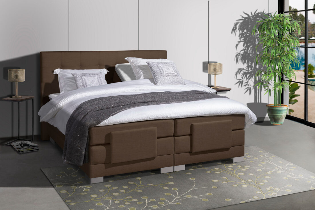 Elektrische Boxspring Nauplion Mrgenn 8211 Bruin 8211 Complete Set Incl Montage 180x200cm
