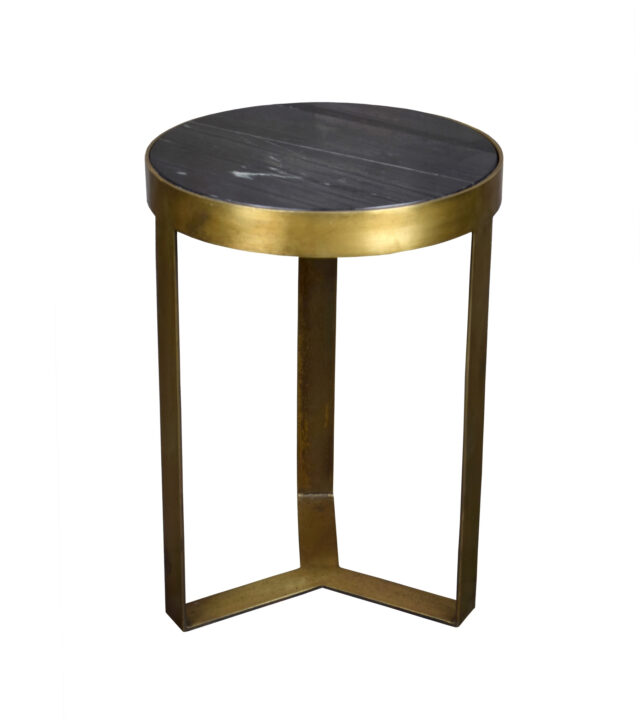 Bijzettafel Glennis Marmer Zwart Goud 40cm
