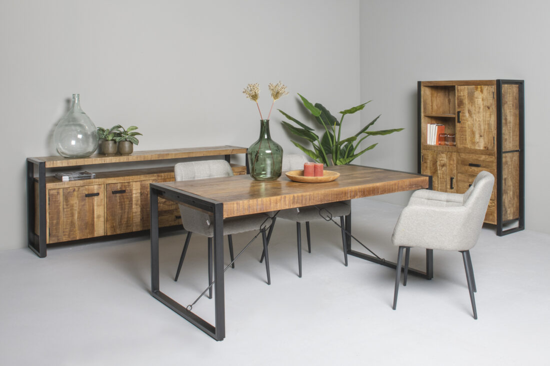 Eetkamertafel Nairobi 8211 Mangohout 8211 220x100cm