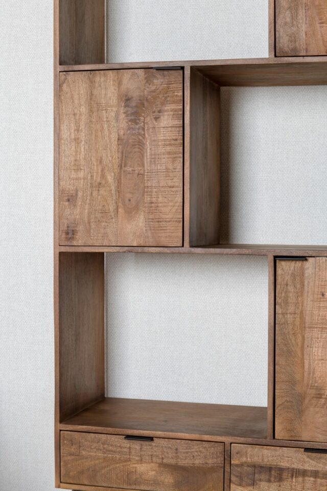 Wandmeubel Valdez 8211 Mangohout 8211 Zwart Metaal 8211 100 Cm