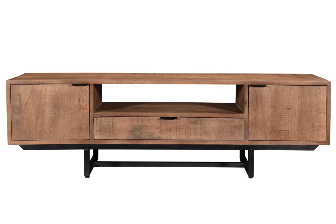 Tv Dressoir Valdez 8211 Mangohout 8211 Metaal 8211 150 Cm