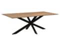 Eetkamertafel Oslo - Acaciahout - Zwart metaal spiderpoot - 220 cm