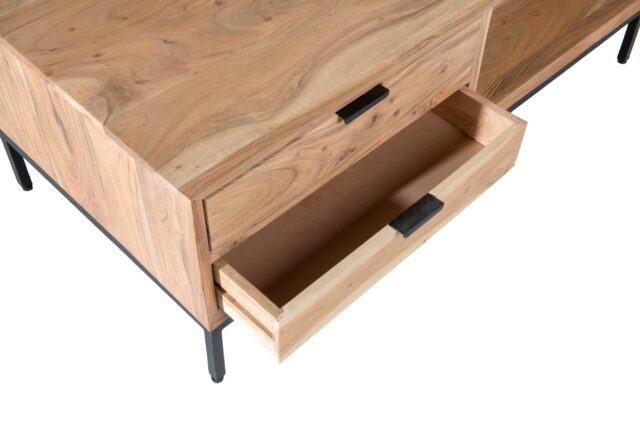 Salontafel Oslo 8211 Acaciahout 8211 Staal 8211 120 Cm
